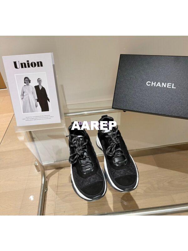 Replica Chanel Trainer Fabric & Suede Calfskin G38290 Black 2