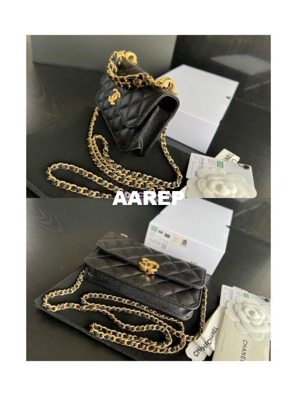 Replica Chanel Wallet On Chain Grained Calfskin AP3021 Black 3