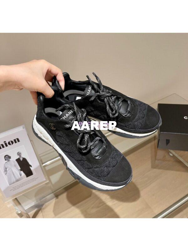 Replica Chanel Trainer Fabric & Suede Calfskin G38290 Black 3