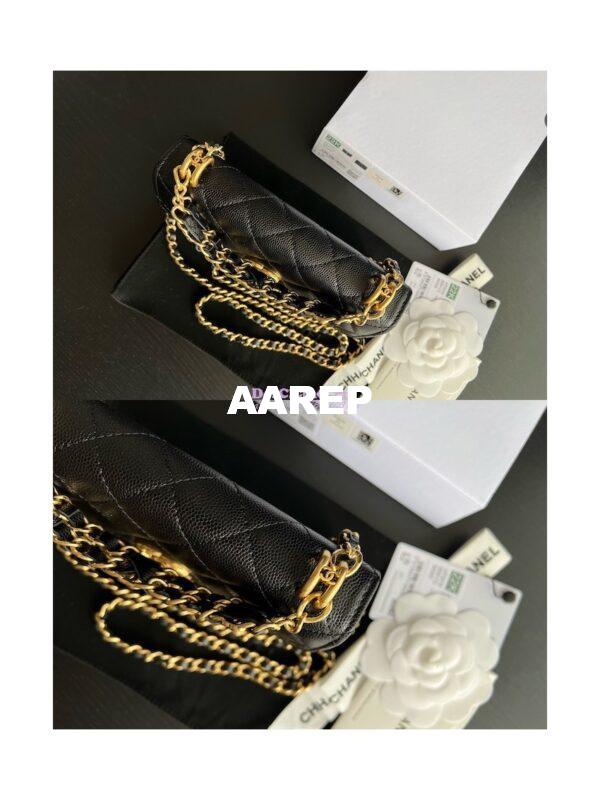 Replica Chanel Wallet On Chain Grained Calfskin AP3021 Black 4