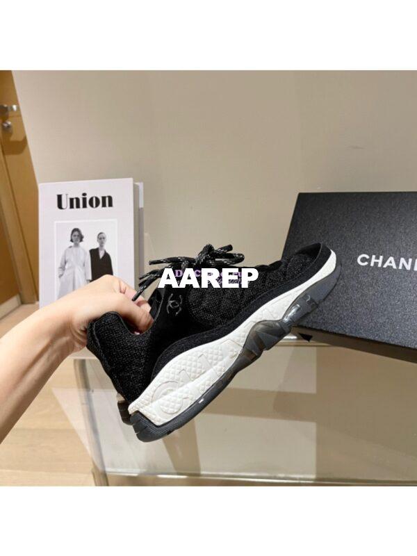 Replica Chanel Trainer Fabric & Suede Calfskin G38290 Black 4