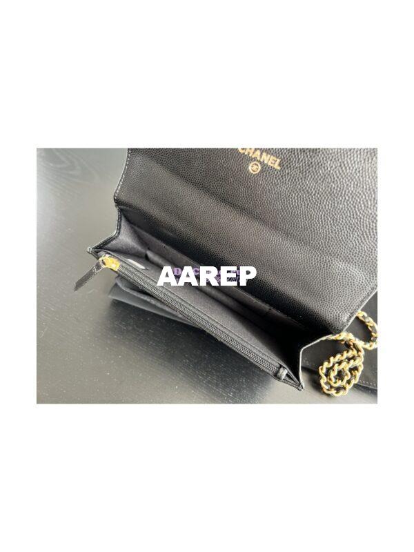 Replica Chanel Wallet On Chain Grained Calfskin AP3021 Black 6