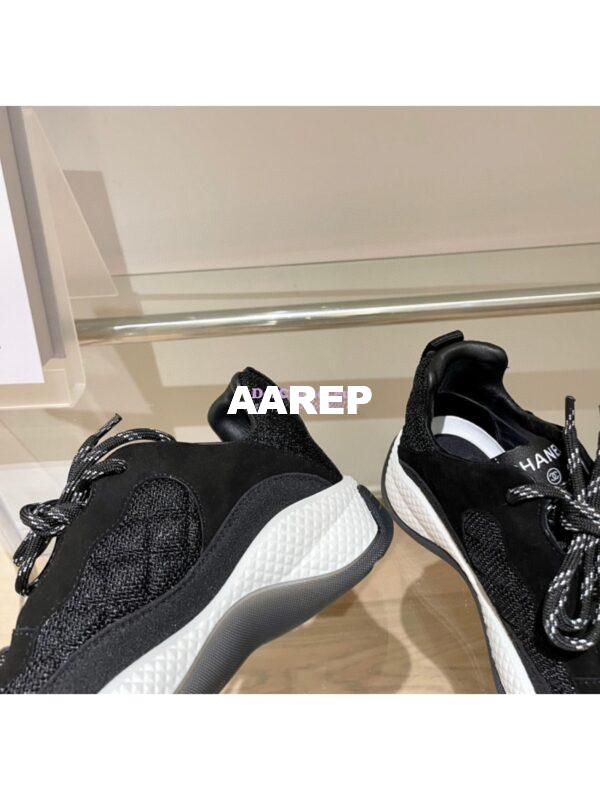 Replica Chanel Trainer Fabric & Suede Calfskin G38290 Black 6