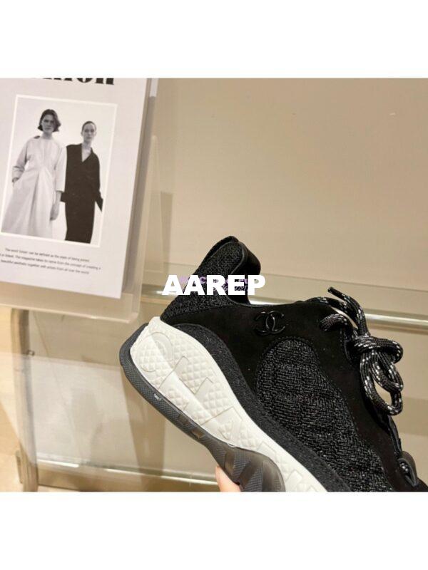 Replica Chanel Trainer Fabric & Suede Calfskin G38290 Black 7