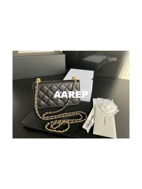 Replica Chanel Wallet On Chain Grained Calfskin AP3021 Black 9