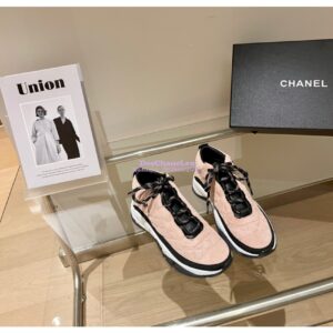 Replica Chanel Trainer Fabric & Suede Calfskin G38292 Beige 2