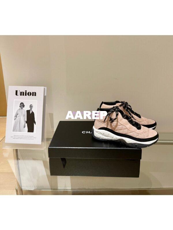 Replica Chanel Trainer Fabric & Suede Calfskin G38292 Beige 4