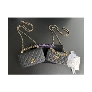 Replica Chanel Wallet On Chain Grained Calfskin AP3019 Black