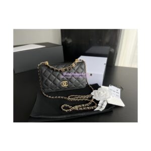 Replica Chanel Wallet On Chain Grained Calfskin AP3019 Black 2