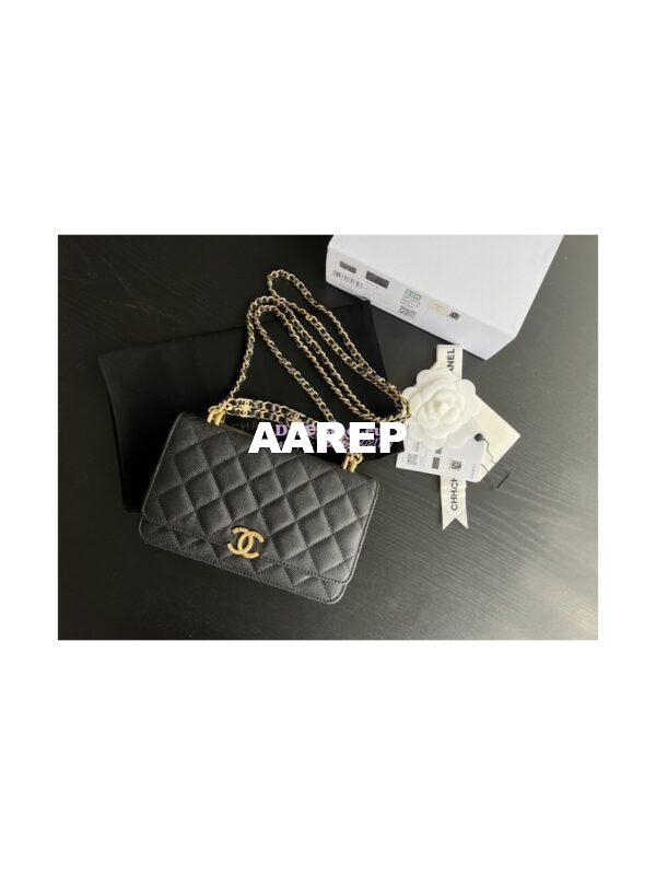 Replica Chanel Wallet On Chain Grained Calfskin AP3019 Black 3