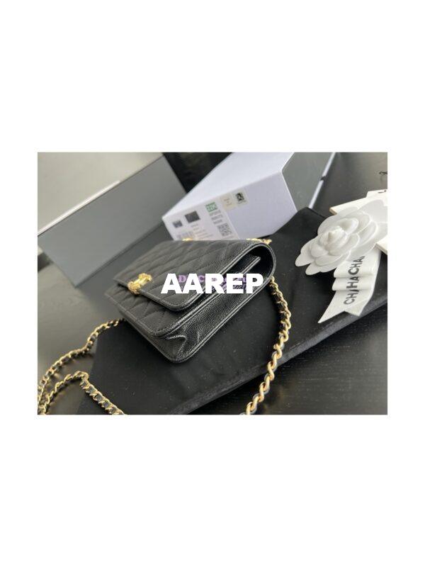 Replica Chanel Wallet On Chain Grained Calfskin AP3019 Black 5