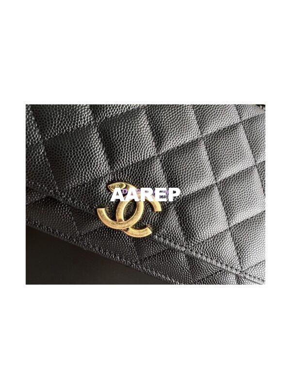 Replica Chanel Wallet On Chain Grained Calfskin AP3019 Black 7