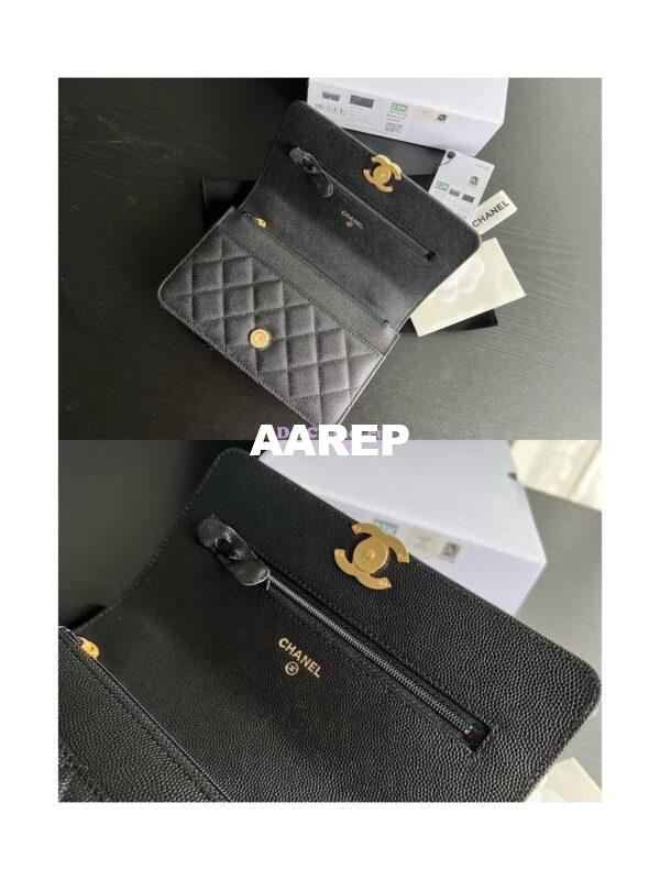 Replica Chanel Wallet On Chain Grained Calfskin AP3019 Black 8