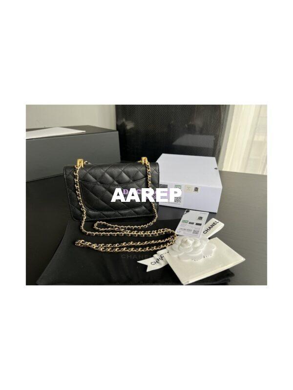Replica Chanel Wallet On Chain Grained Calfskin AP3019 Black 10