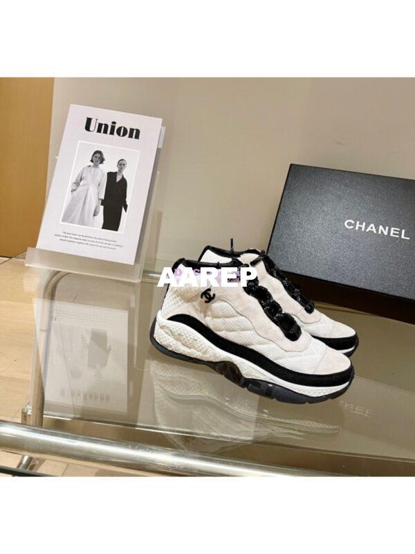 Replica Chanel Trainer Fabric & Suede Calfskin G38292 Ivory