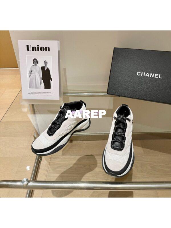 Replica Chanel Trainer Fabric & Suede Calfskin G38292 Ivory 4
