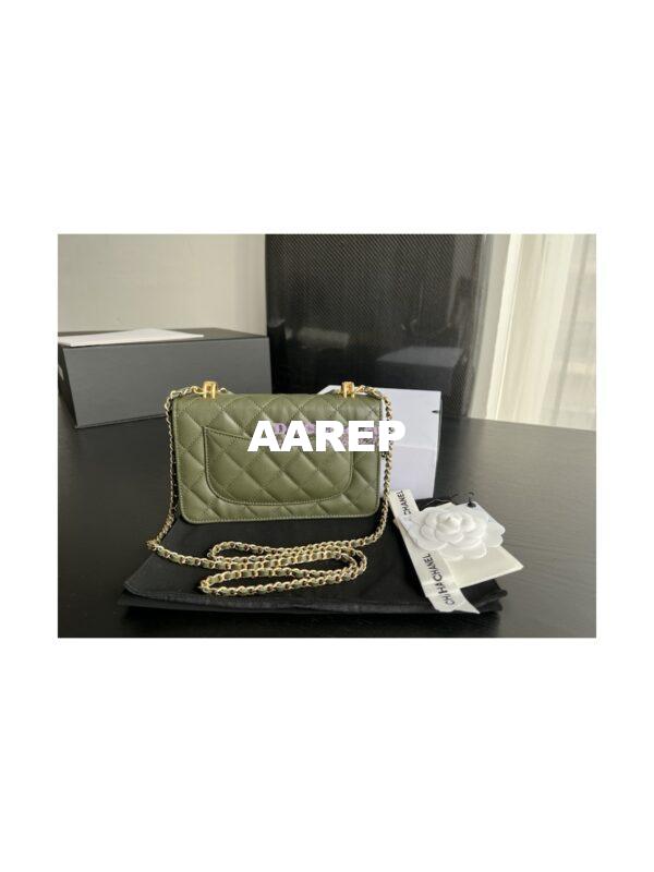 Replica Chanel Wallet On Chain Grained Calfskin AP3019 Khaki 12
