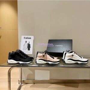 Replica Chanel Trainer Fabric & Suede Calfskin G38292 Black