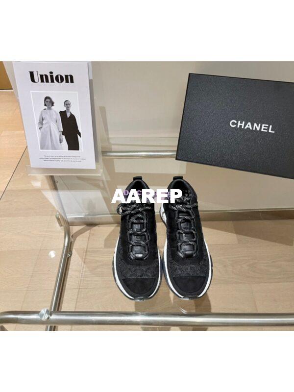 Replica Chanel Trainer Fabric & Suede Calfskin G38292 Black 2