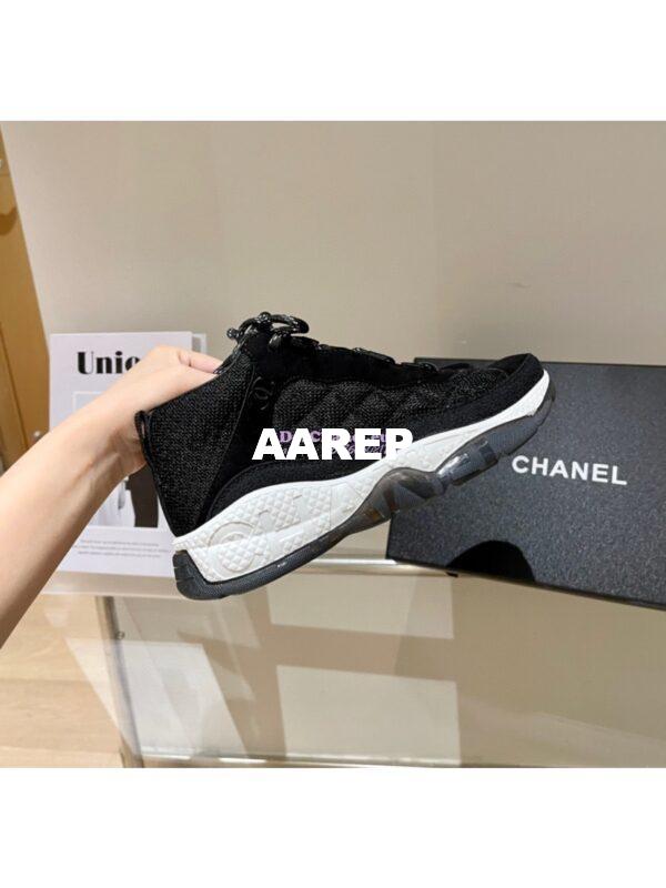 Replica Chanel Trainer Fabric & Suede Calfskin G38292 Black 3