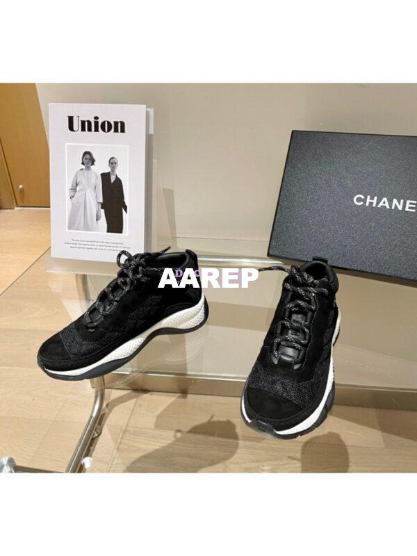 Replica Chanel Trainer Fabric & Suede Calfskin G38292 Black 5