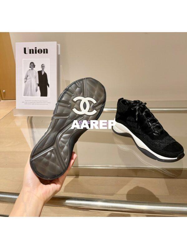 Replica Chanel Trainer Fabric & Suede Calfskin G38292 Black 8