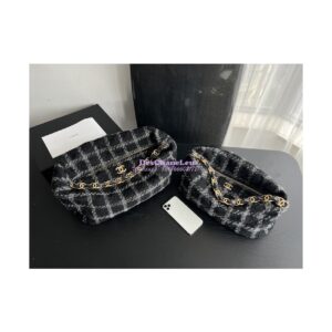 Replica Chanel Maxi Hobo Bag Wool Tweed AS3632 AS3564 Black & Gray