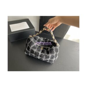 Replica Chanel Maxi Hobo Bag Wool Tweed AS3632 AS3564 Black & Gray 2