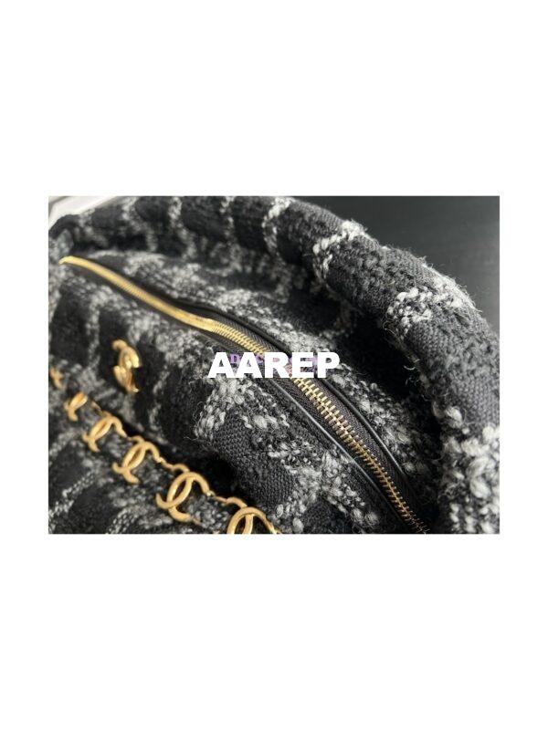 Replica Chanel Maxi Hobo Bag Wool Tweed AS3632 AS3564 Black & Gray 7