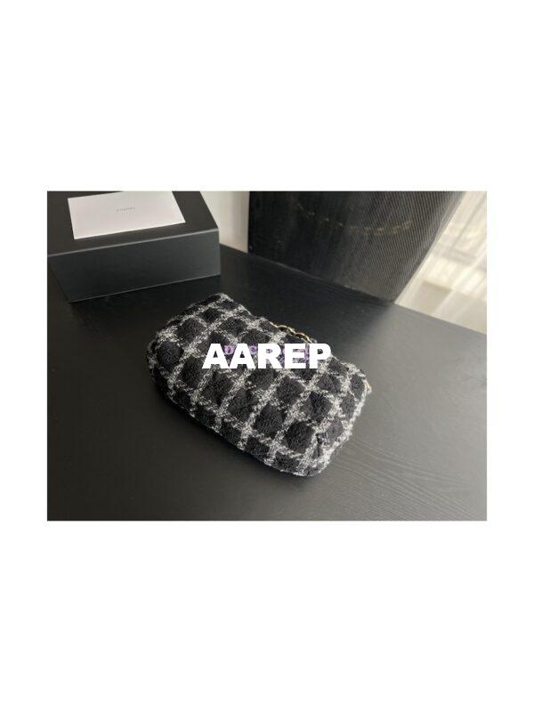 Replica Chanel Maxi Hobo Bag Wool Tweed AS3632 AS3564 Black & Gray 12