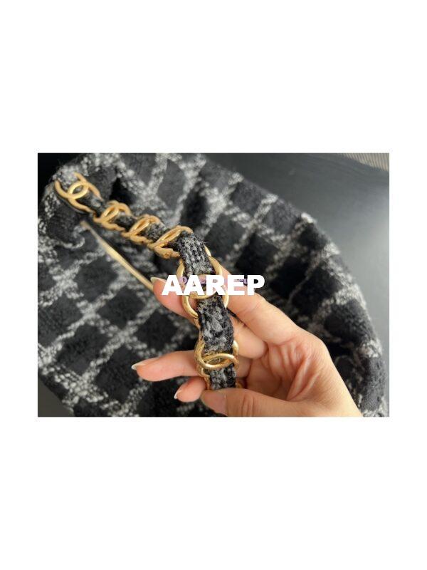 Replica Chanel Maxi Hobo Bag Wool Tweed AS3632 AS3564 Black & Gray 16