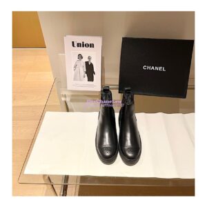 Replica Chanel Ankle Boots G37927 in Calfskin Black 2