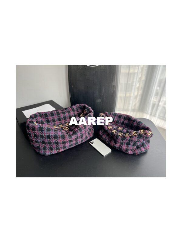 Replica Chanel Maxi Hobo Bag Wool Tweed AS3632 AS3564 Black, Purple, Green & Red