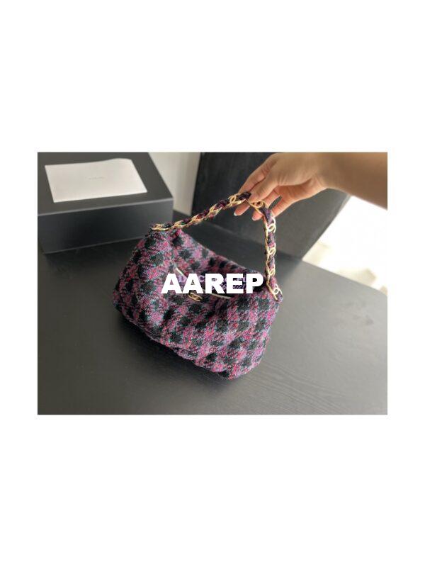 Replica Chanel Maxi Hobo Bag Wool Tweed AS3632 AS3564 Black, Purple, Green & Red 12