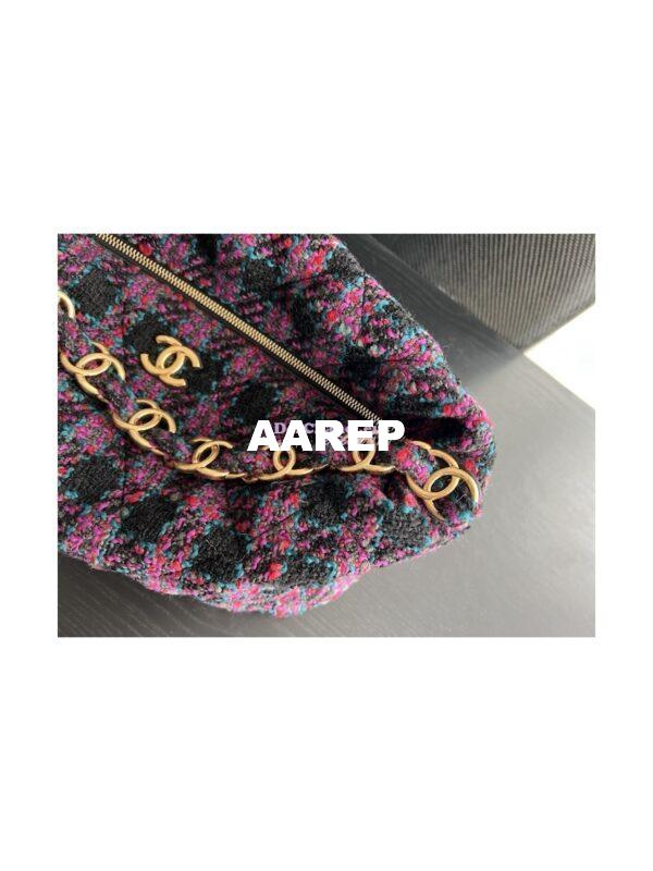 Replica Chanel Maxi Hobo Bag Wool Tweed AS3632 AS3564 Black, Purple, Green & Red 13