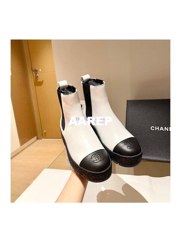 Replica Chanel Ankle Boots G37927 in Calfskin White 6
