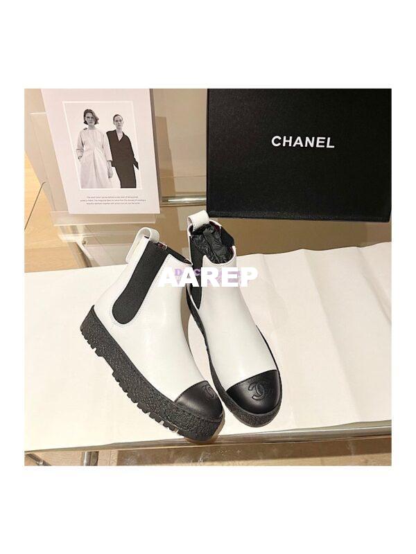 Replica Chanel Ankle Boots G37927 in Calfskin White 7