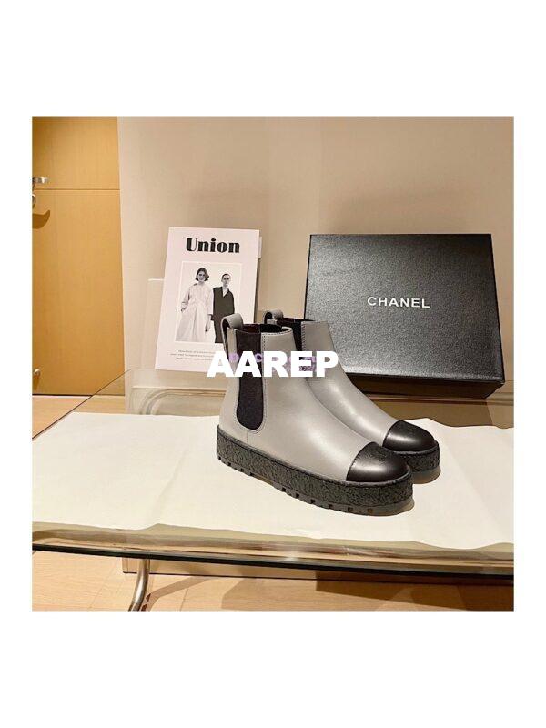 Replica Chanel Ankle Boots G37927 in Calfskin Grey 4