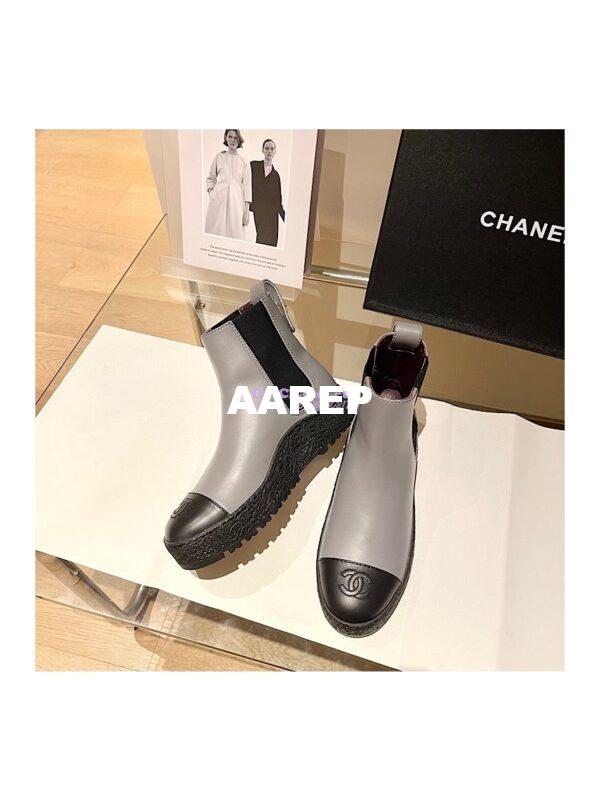 Replica Chanel Ankle Boots G37927 in Calfskin Grey 7