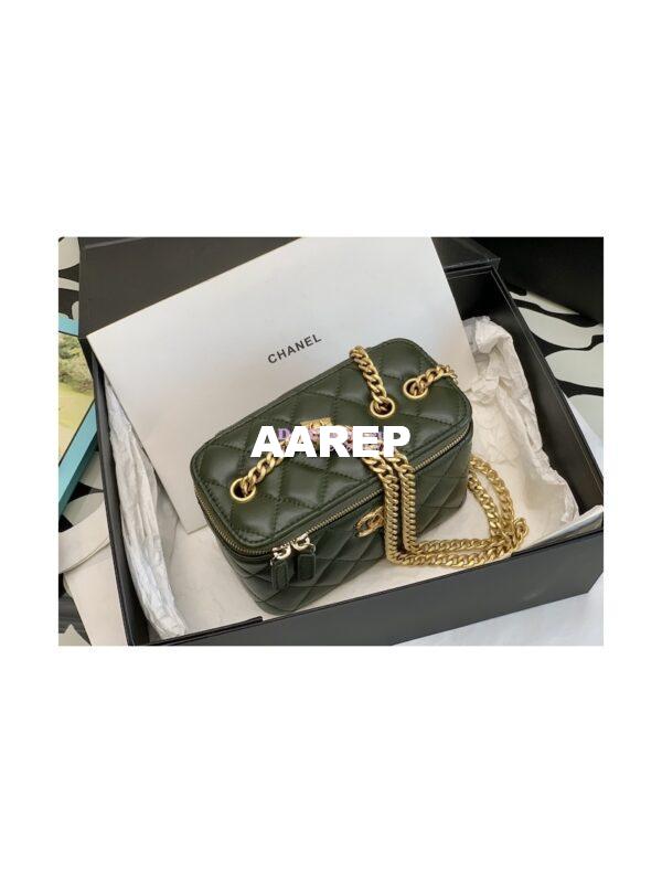 Replica Chanel 22K Vanity Bag Lambskin AP3044 Khaki 2