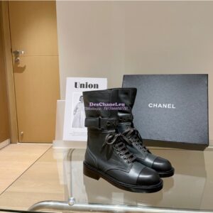 Replica Chanel Lace Up G37808 Calfskin Grey Black