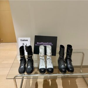 Replica Chanel Lace Up G37808 Calfskin White Black