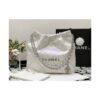 Replica Chanel 22 Handbag Shiny Calfskin & Gold Metal AS3260 AS3261 Black w White