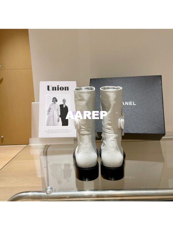 Replica Chanel Lace Up G37808 Calfskin White Black 10
