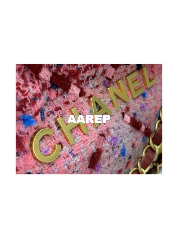 Replica Chanel 22 Handbag Wool Tweed & Gold Metal AS3260 AS3261 Pink, Burgundy & Multicolor 16