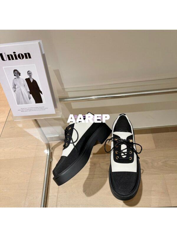 Replica Chanel Lace Up G38081 White Black 5