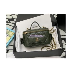 Replica Chanel Lambskin Vanity With Chain AP3017 Khaki