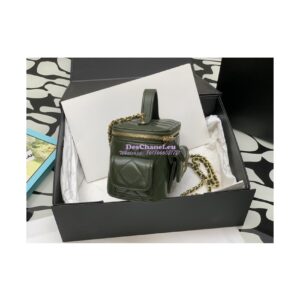 Replica Chanel Lambskin Vanity With Chain AP3017 Khaki 2