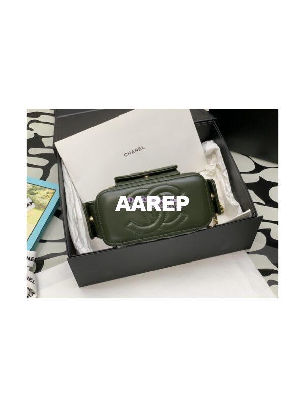 Replica Chanel Lambskin Vanity With Chain AP3017 Khaki 5