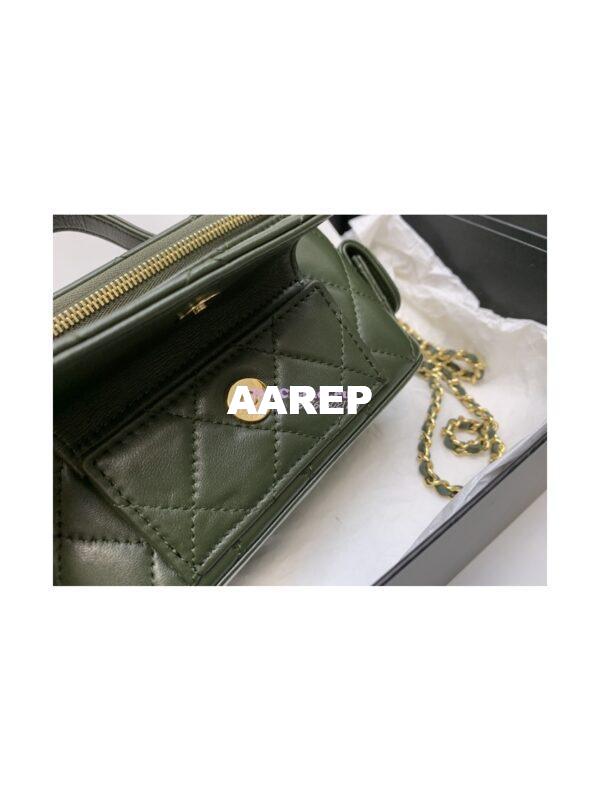Replica Chanel Lambskin Vanity With Chain AP3017 Khaki 8